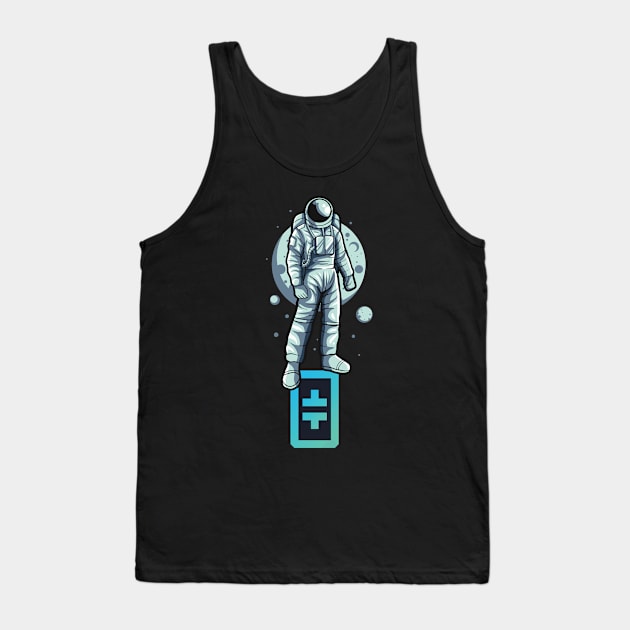 Theta Tfuel NFT Tfuel Blockchain decentralized video streaming Logo Astronaut Moon Tank Top by Kogarashi